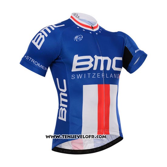 2015 Maillot Ciclismo BMC Champion Etats Unis Bleu Manches Courtes et Cuissard